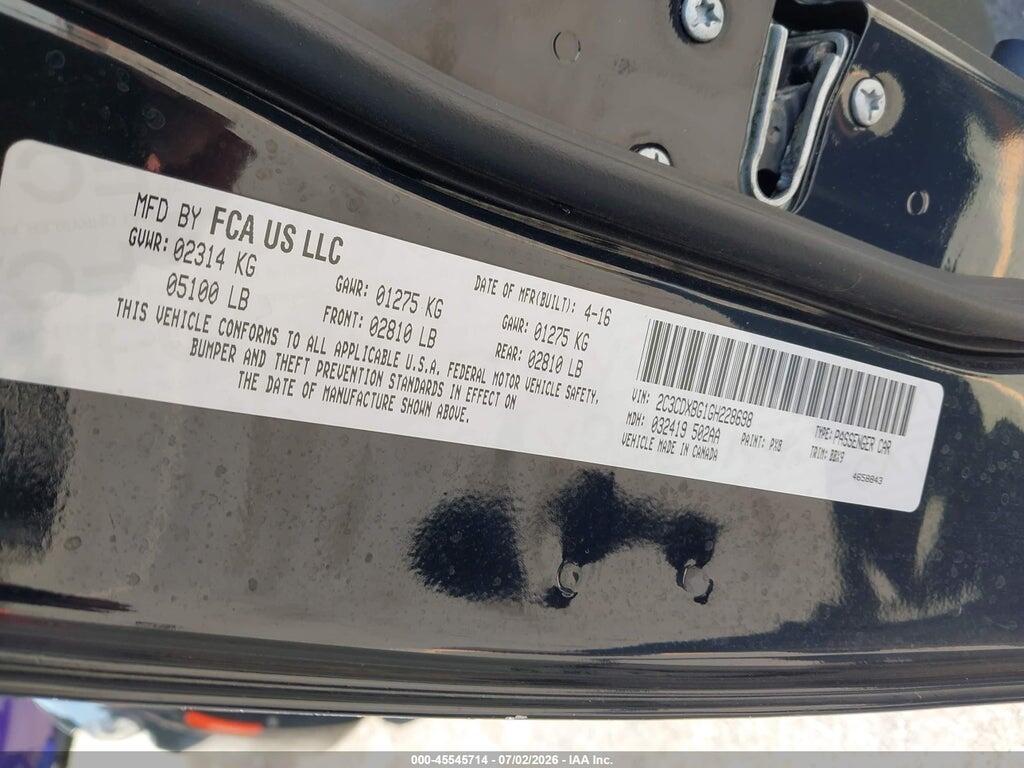 2C3CDXBG1GH228698 2016 DODGE CHARGER photo no. 9
