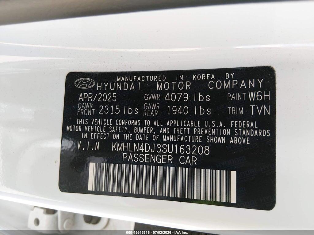KMHLN4DJ3SU163208 2025 HYUNDAI ELANTRA HYBRID photo no. 9