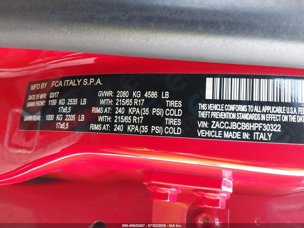 ZACCJBCB6HPF30322 2017 JEEP RENEGADE photo no. 9