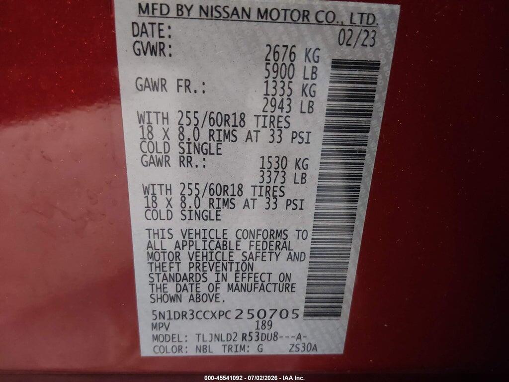 5N1DR3CCXPC250705 2023 NISSAN PATHFINDER photo no. 9