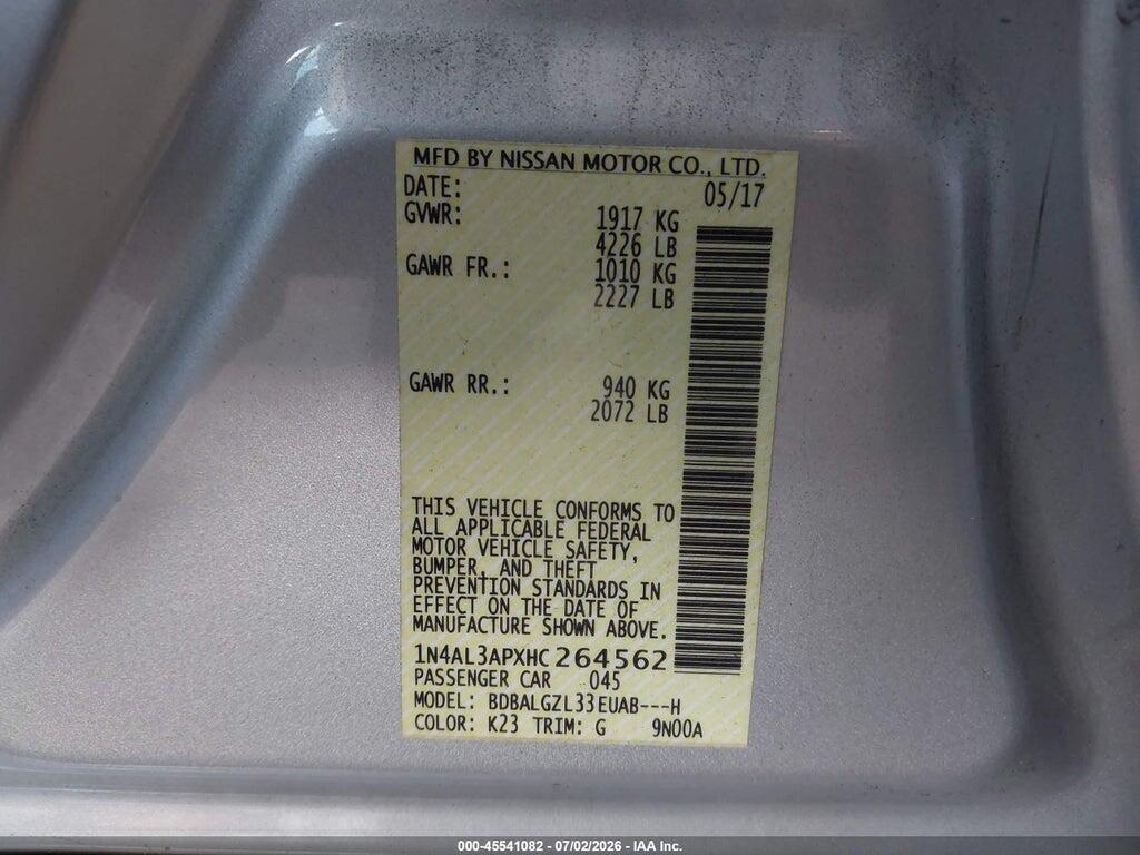 1N4AL3APXHC264562 2017 NISSAN ALTIMA photo no. 9