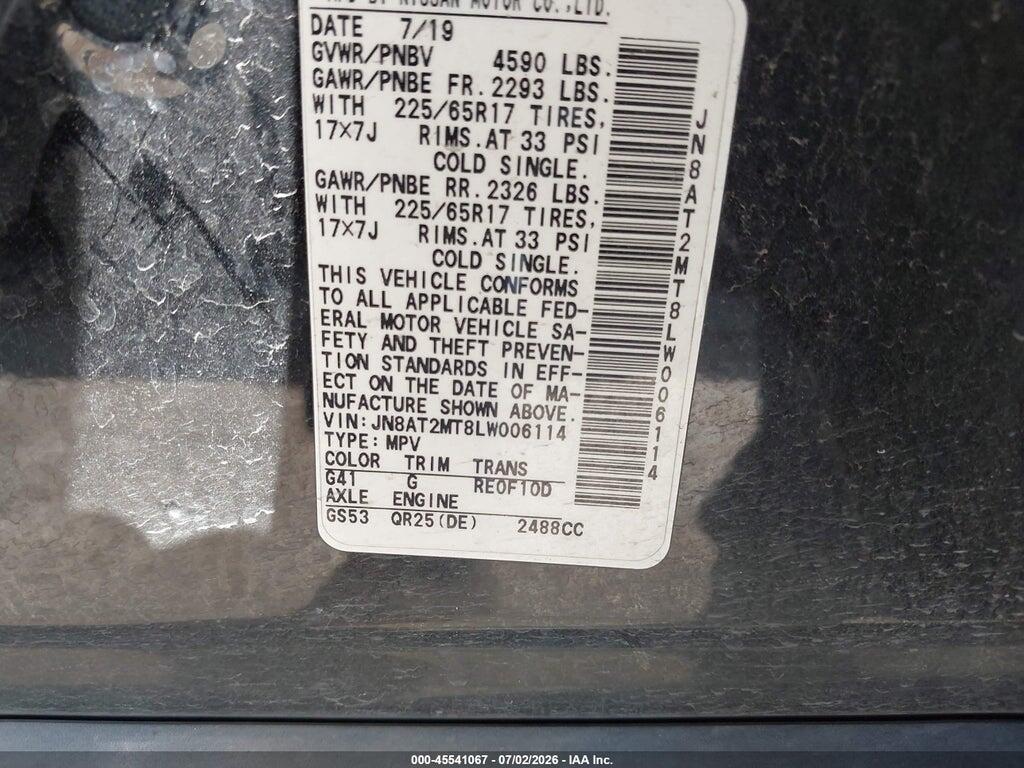 JN8AT2MT8LW006114 2020 NISSAN ROGUE photo no. 9