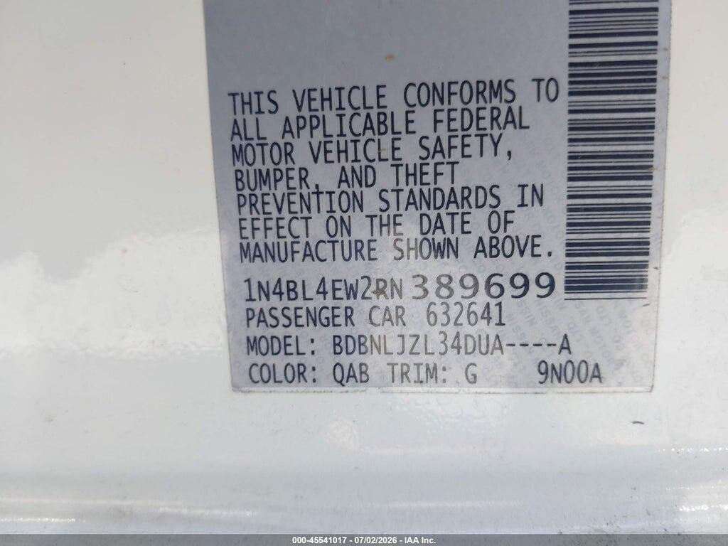 1N4BL4EW2RN389699 2024 NISSAN ALTIMA photo no. 9