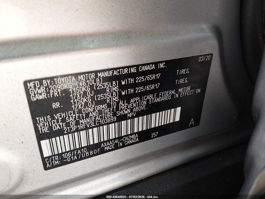 2T3P1RFV3LC103899 2020 TOYOTA RAV4 photo no. 9