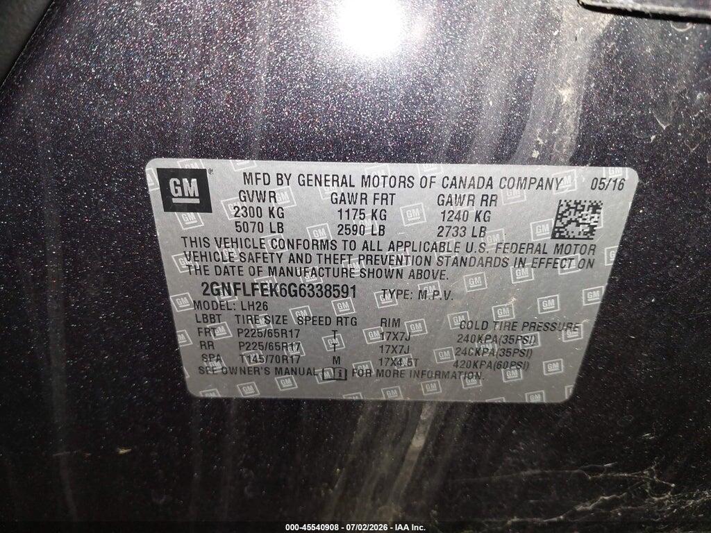 2GNFLFEK6G6338591 2016 CHEVROLET EQUINOX photo no. 9