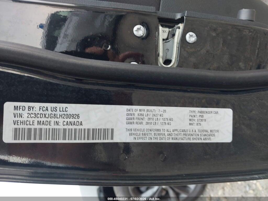 2C3CDXJG8LH200926 2020 DODGE CHARGER photo no. 9
