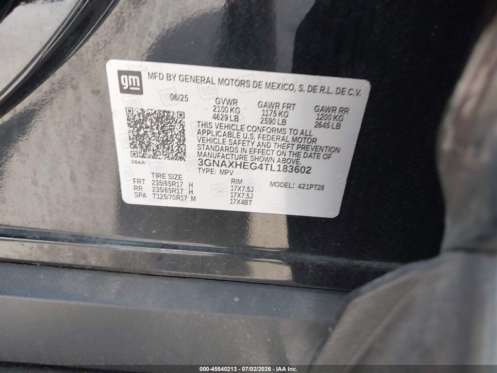 3GNAXHEG4TL183602 2026 CHEVROLET EQUINOX photo no. 9