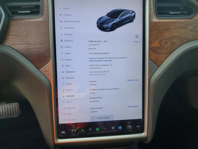 5YJSA1E22MF426978 2021 TESLA MODEL S photo no. 9
