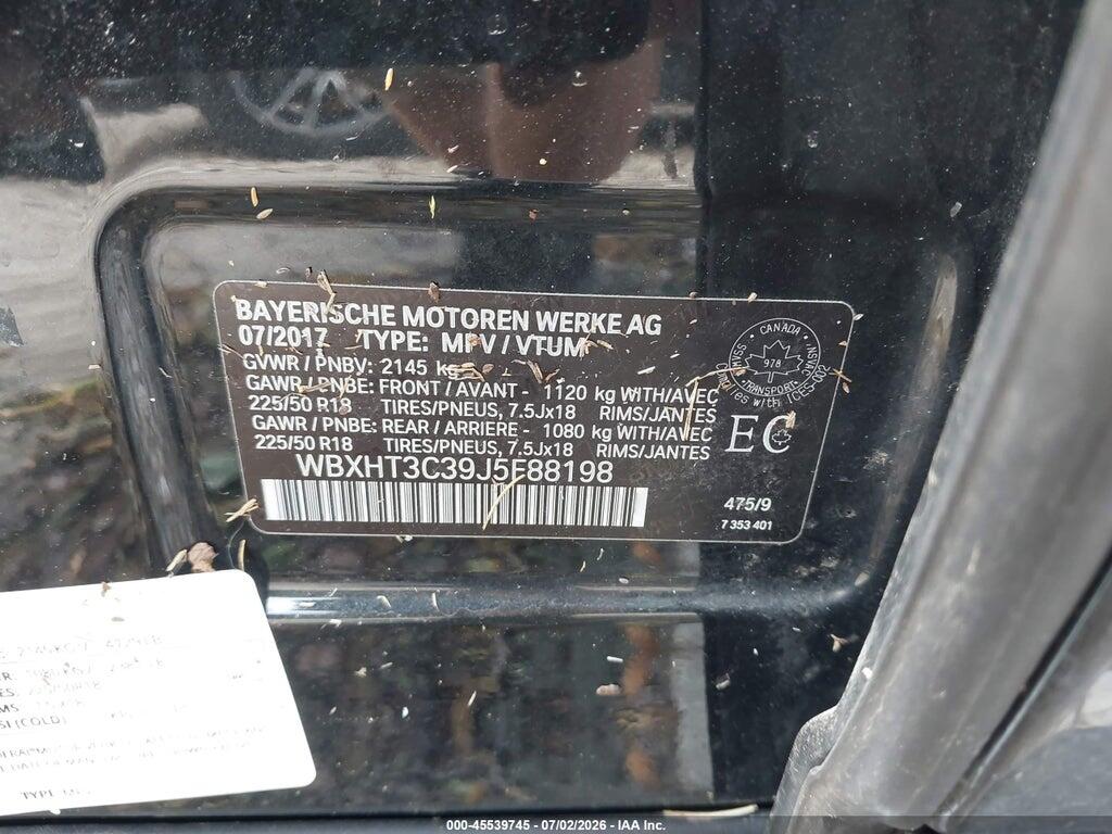 WBXHT3C39J5F88198 2018 BMW X1 photo no. 9