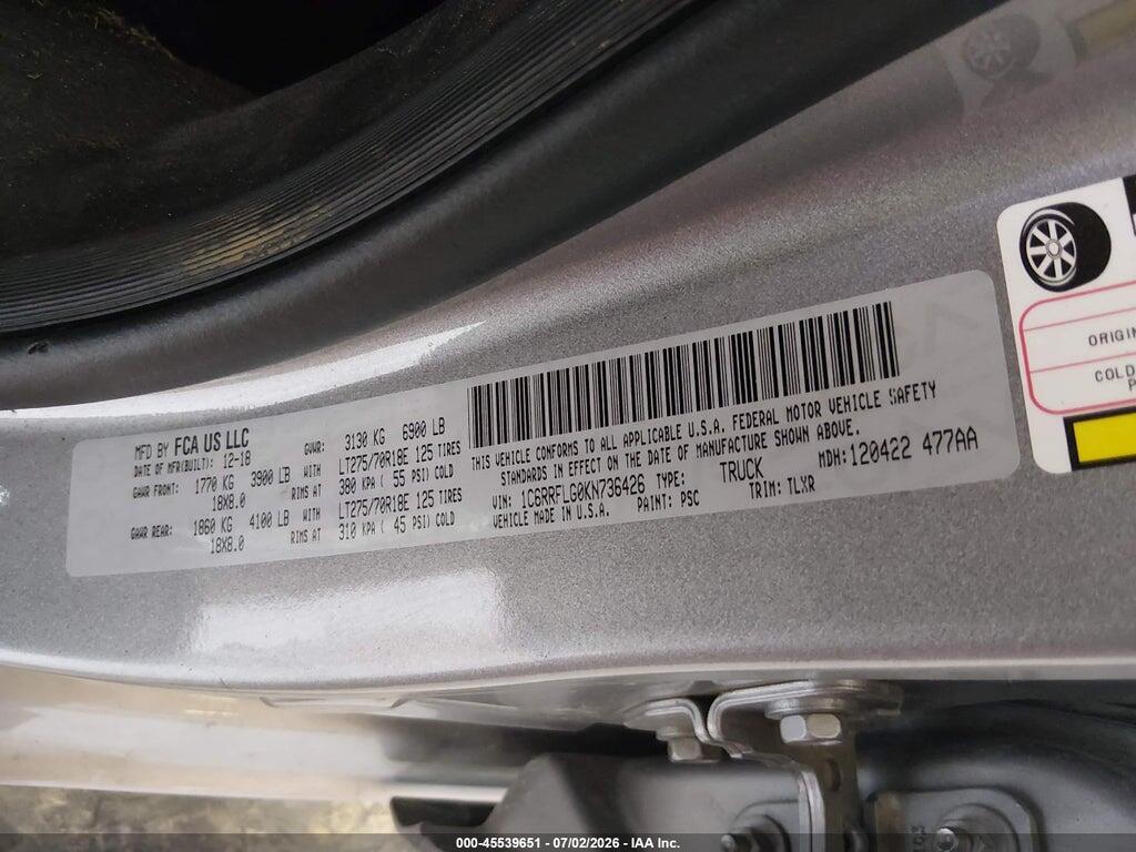 1C6RRFLG0KN736426 2019 RAM 1500 photo no. 9