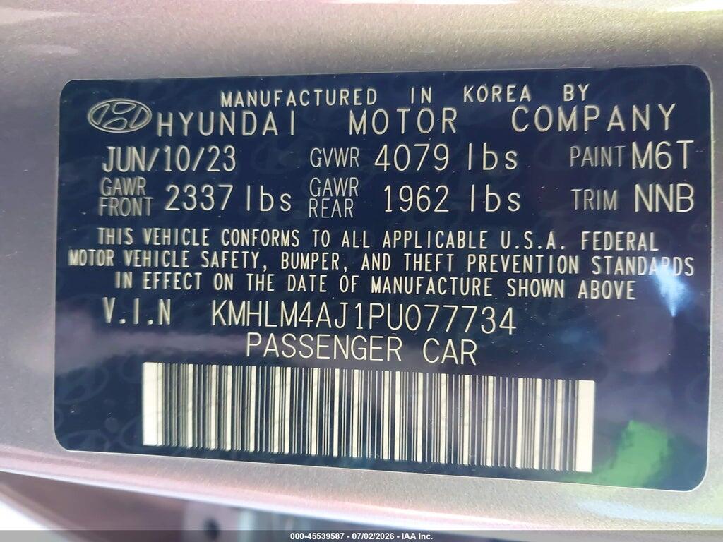 KMHLM4AJ1PU077734 2023 HYUNDAI ELANTRA HYBRID photo no. 9