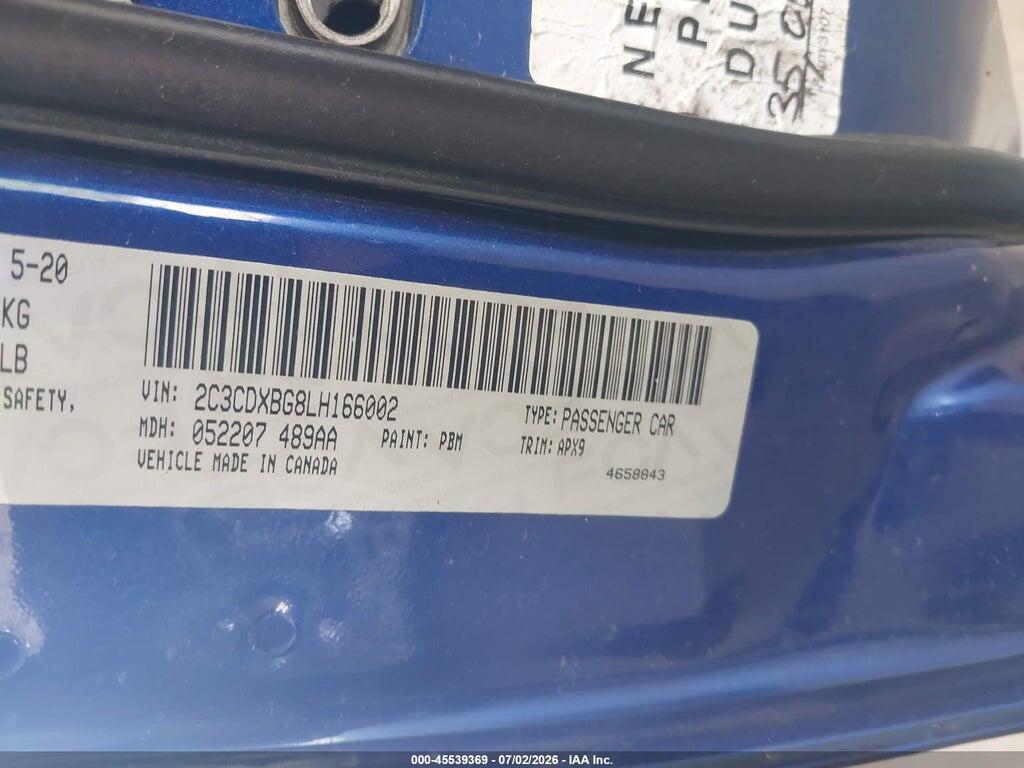 2C3CDXBG8LH166002 2020 DODGE CHARGER photo no. 9