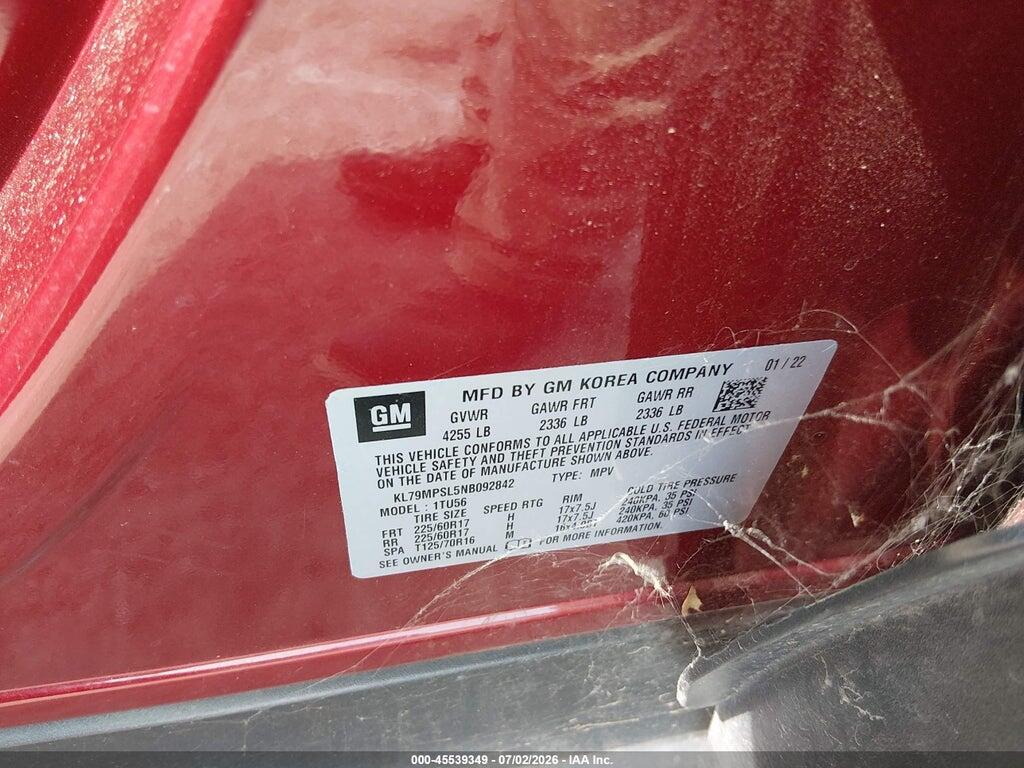 KL79MPSL5NB092842 2022 CHEVROLET TRAILBLAZER photo no. 9