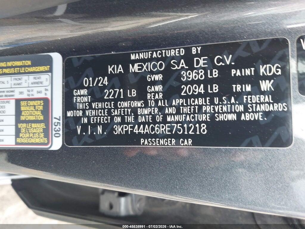 3KPF44AC6RE751218 2024 KIA FORTE photo no. 9