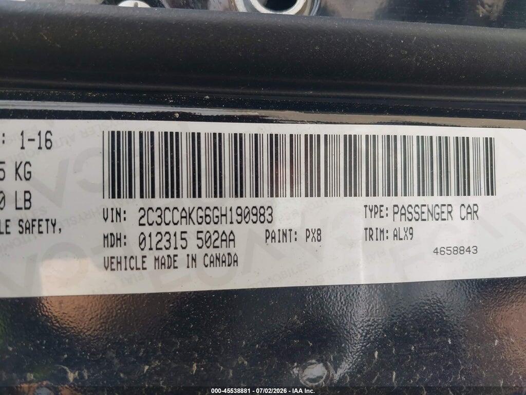 2C3CCAKG6GH190983 2016 CHRYSLER 300C photo no. 9