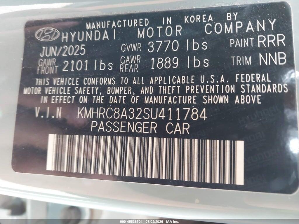 KMHRC8A32SU411784 2025 HYUNDAI VENUE photo no. 9