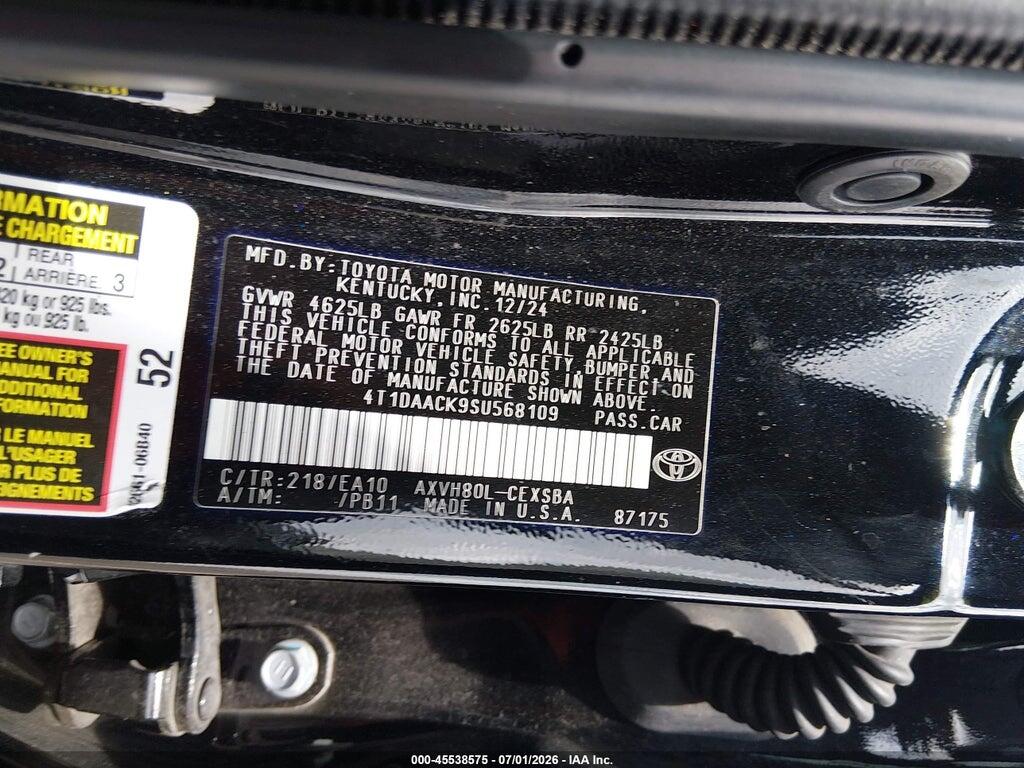 4T1DAACK9SU568109 2025 TOYOTA CAMRY photo no. 9