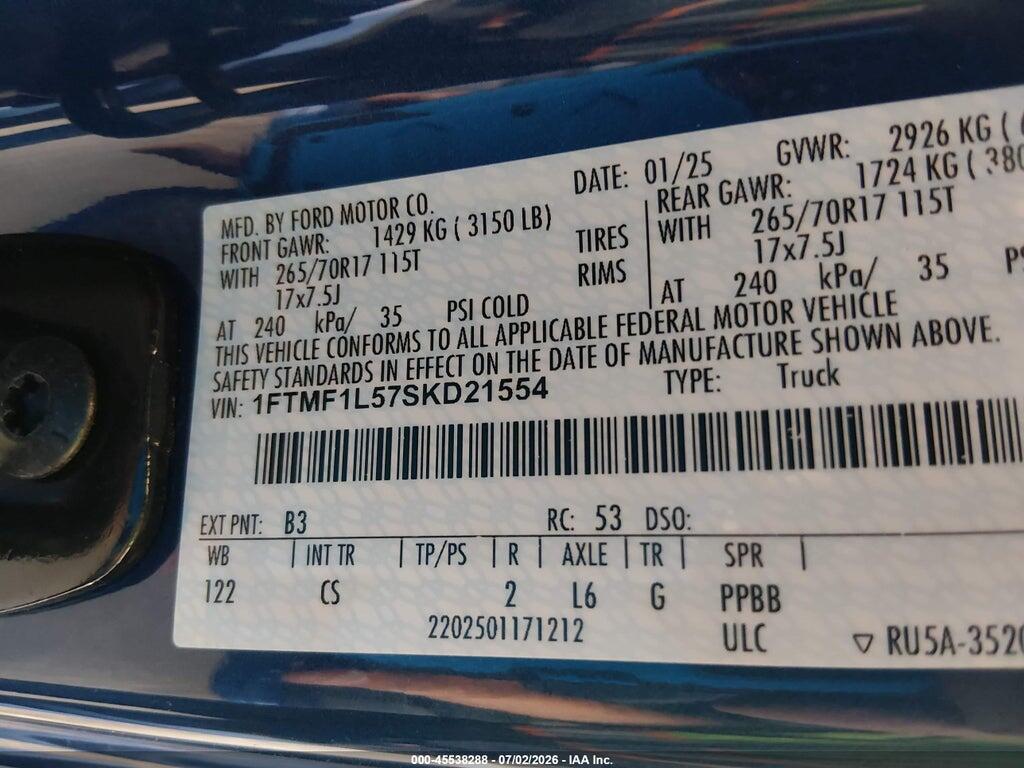1FTMF1L57SKD21554 2025 FORD F-150 photo no. 9