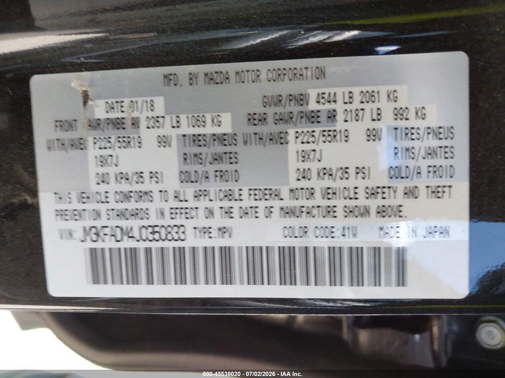JM3KFADM4J0350833 2018 MAZDA CX-5 photo no. 9