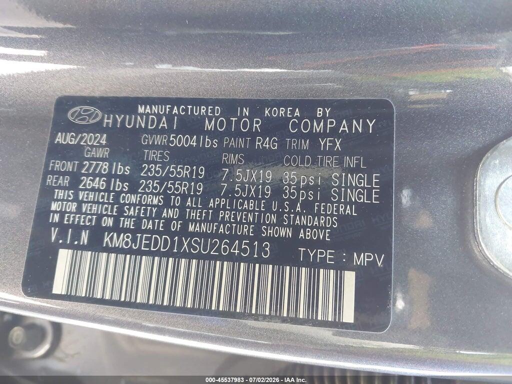 KM8JEDD1XSU264513 2025 HYUNDAI TUCSON HYBRID photo no. 9