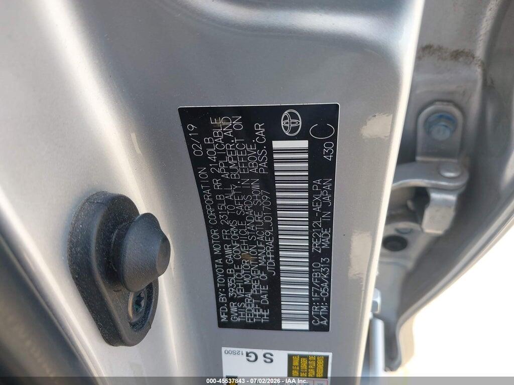 JTDHPRAE9LJ017097 2020 TOYOTA COROLLA photo no. 9