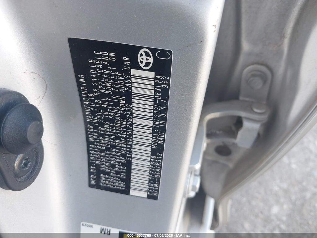 5YFEPRAE5LP082432 2020 TOYOTA COROLLA photo no. 9