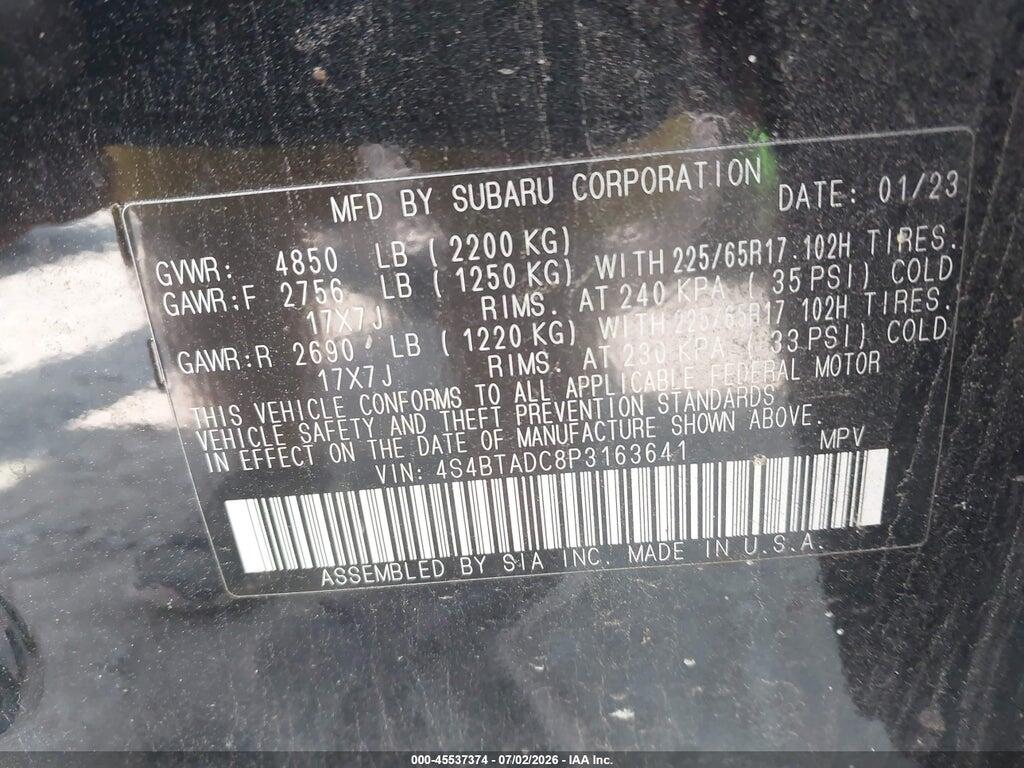 4S4BTADC8P3163641 2023 SUBARU OUTBACK photo no. 9