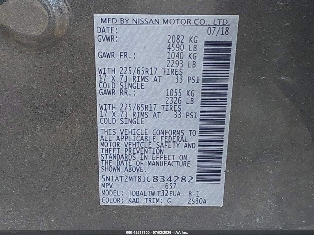 5N1AT2MT8JC834282 2018 NISSAN ROGUE photo no. 9