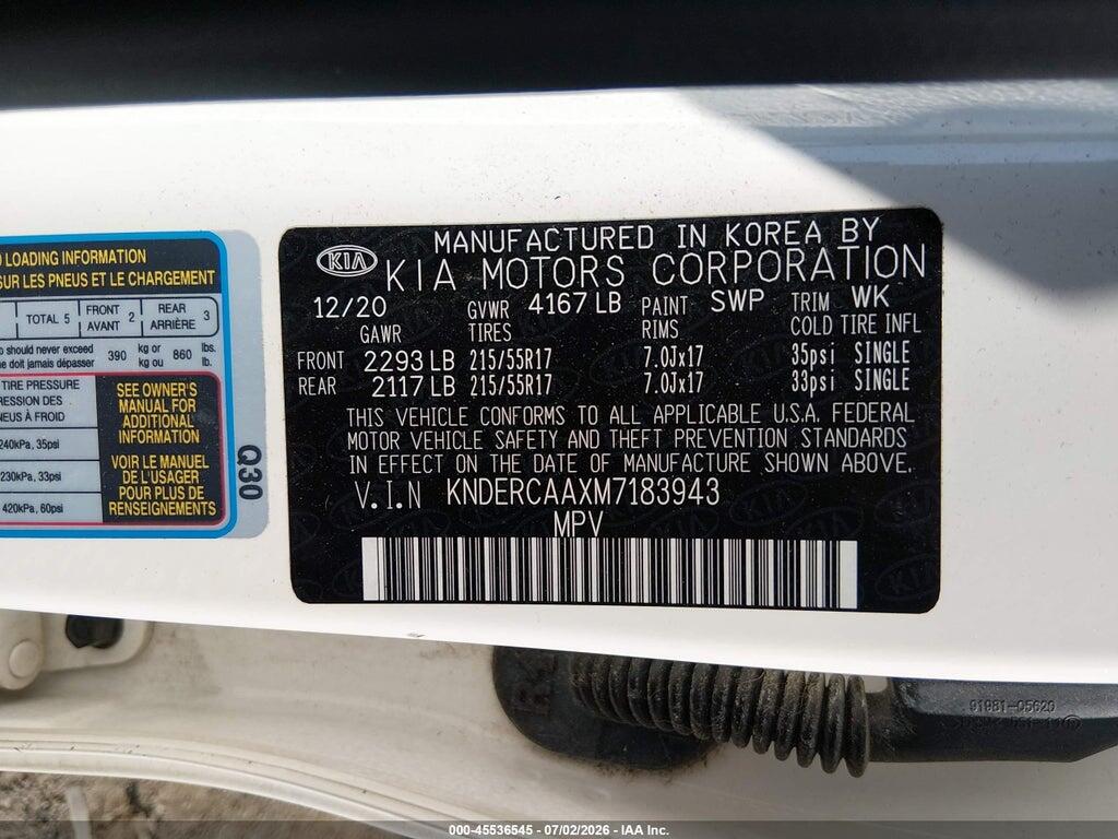 KNDERCAAXM7183943 2021 KIA SELTOS photo no. 9