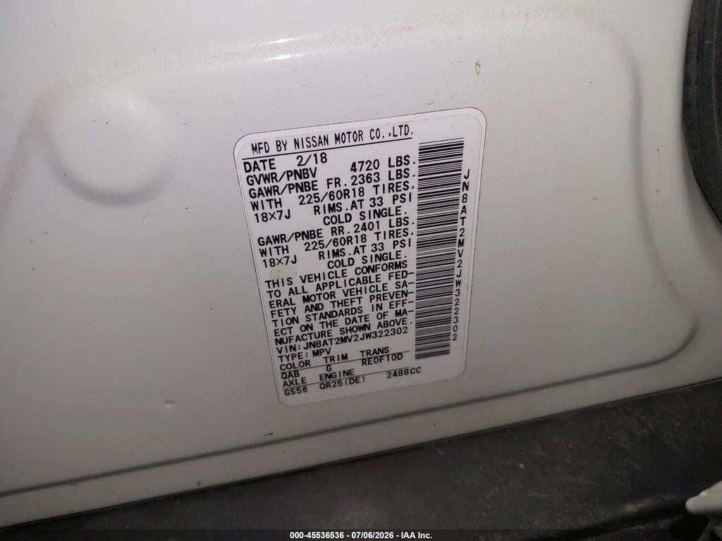 JN8AT2MV2JW322302 2018 NISSAN ROGUE photo no. 9