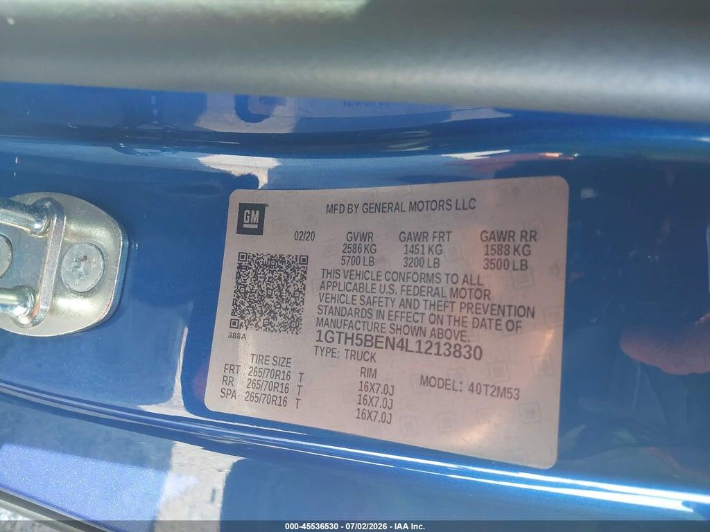 1GTH5BEN4L1213830 2020 GMC CANYON photo no. 9
