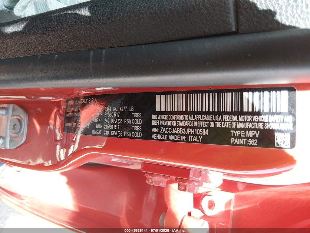 ZACCJABB3JPH10584 2018 JEEP RENEGADE photo no. 9
