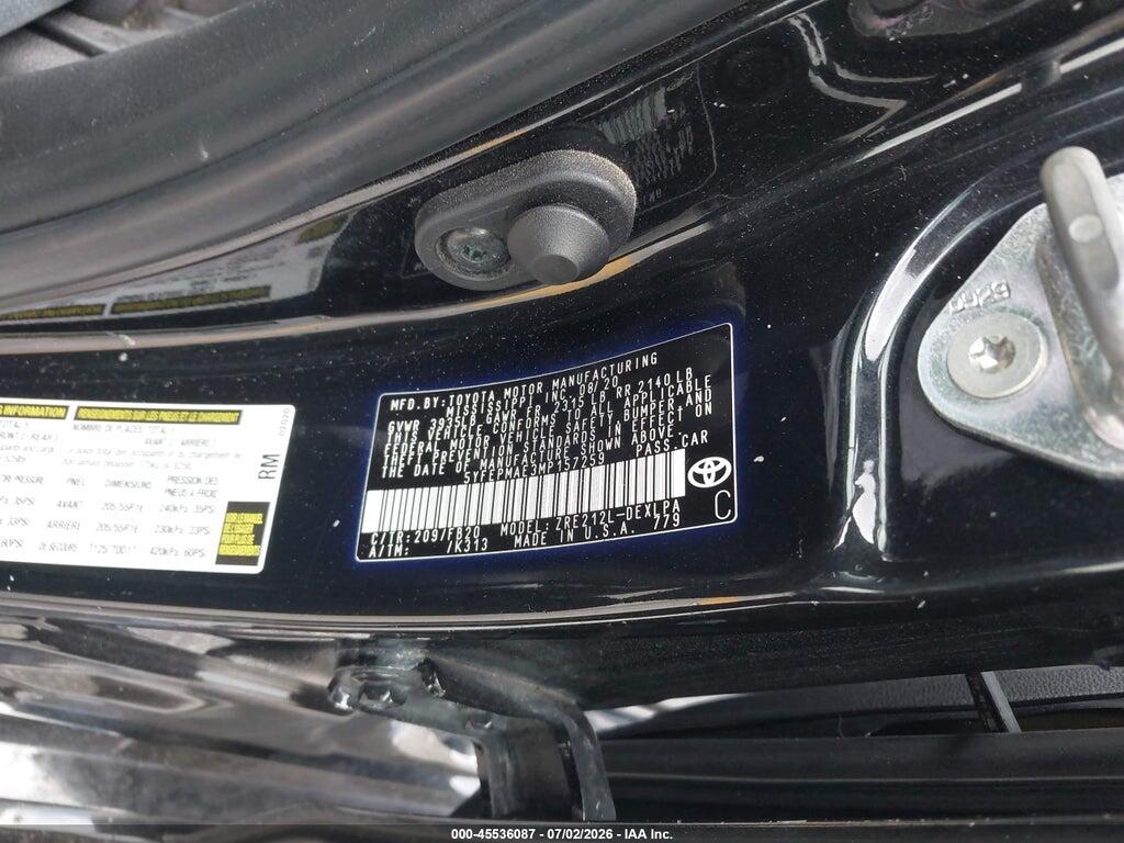 5YFEPMAE3MP157259 2021 TOYOTA COROLLA photo no. 9