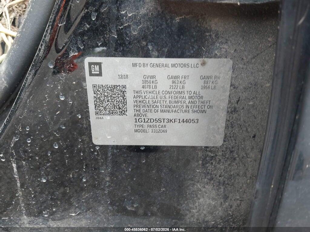 1G1ZD5ST3KF144053 2019 CHEVROLET MALIBU photo no. 9