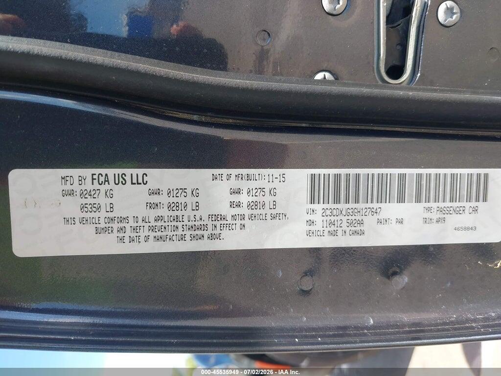 2C3CDXJG3GH127647 2016 DODGE CHARGER photo no. 9