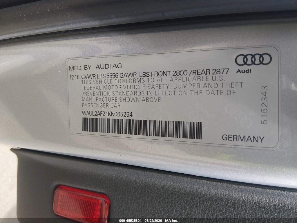 WAUL2AF21KN065254 2019 AUDI A6 photo no. 9