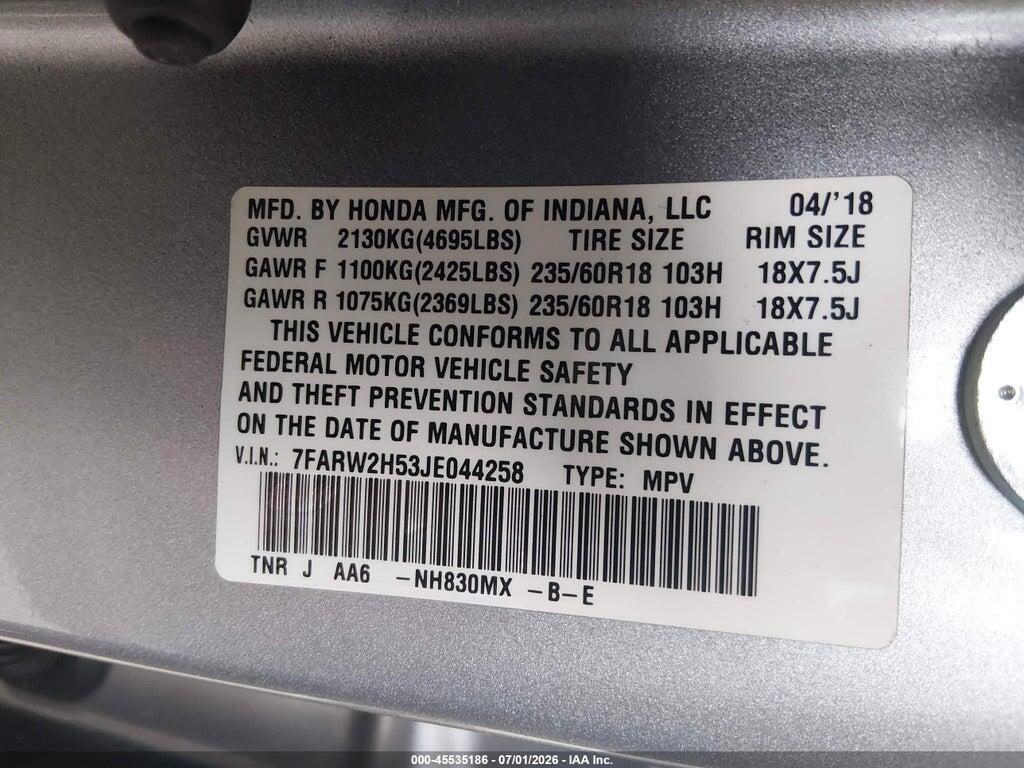 7FARW2H53JE044258 2018 HONDA CR-V photo no. 9