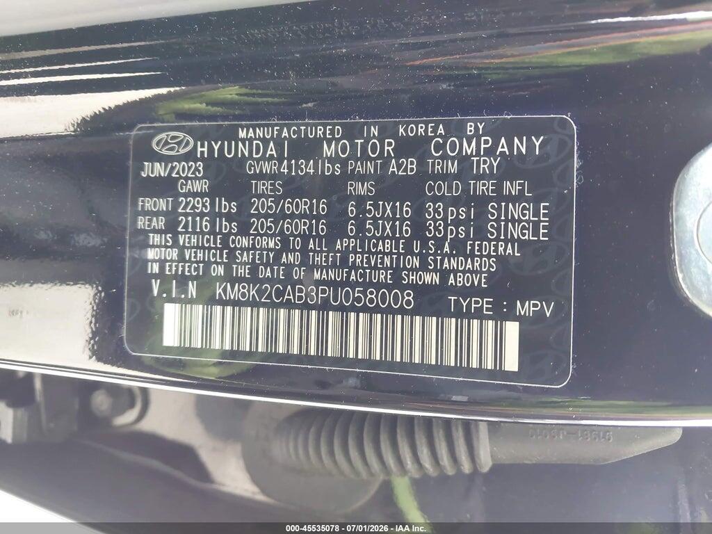 KM8K2CAB3PU058008 2023 HYUNDAI KONA photo no. 9