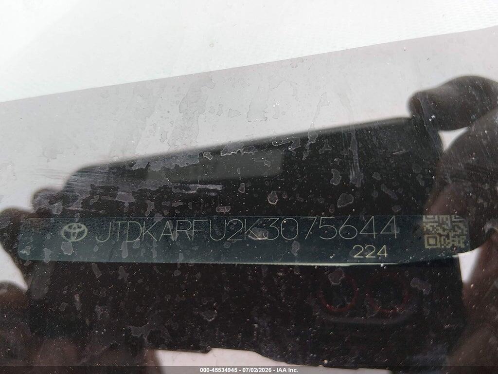JTDKARFU2K3075644 2019 TOYOTA PRIUS photo no. 9