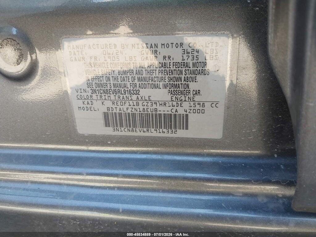3N1CN8EV6RL916332 2024 NISSAN VERSA photo no. 9