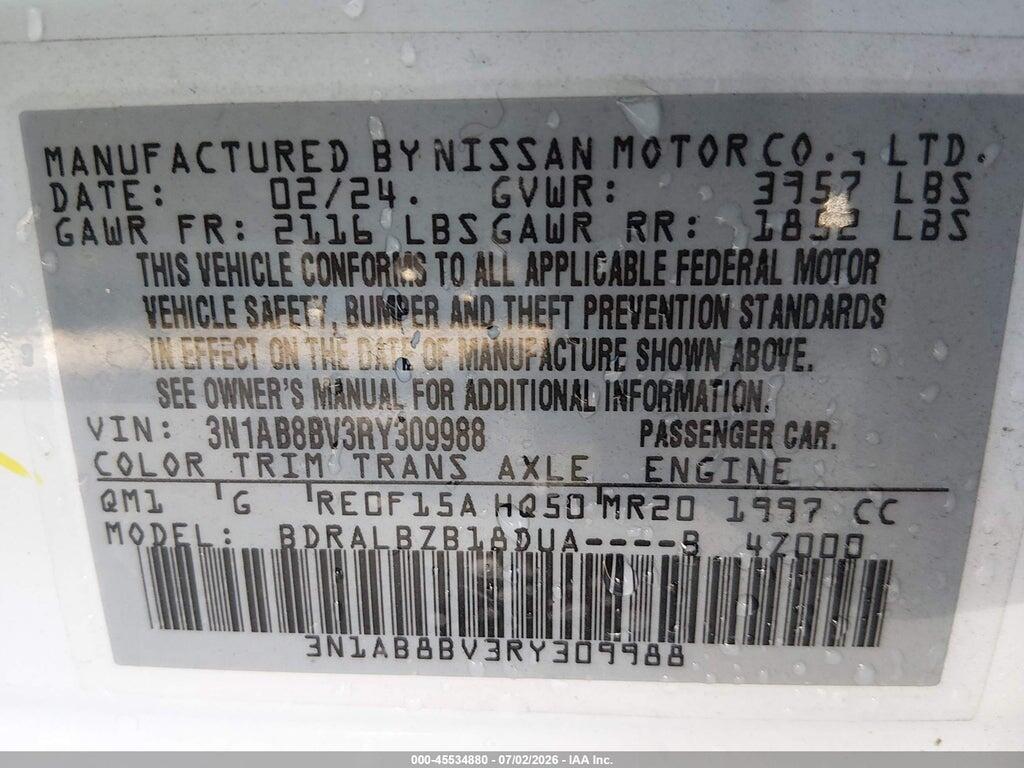 3N1AB8BV3RY309988 2024 NISSAN SENTRA photo no. 9