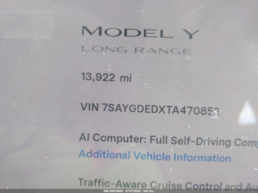 7SAYGDEDXTA470852 2026 TESLA MODEL Y photo no. 7