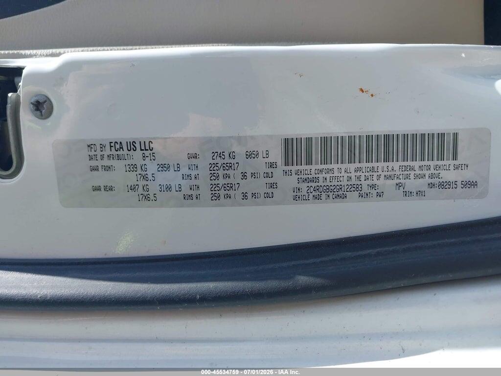 2C4RDGBG2GR122583 2016 DODGE GRAND CARAVAN photo no. 9