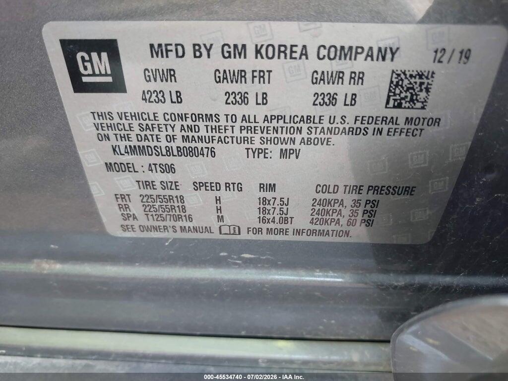 KL4MMDSL8LB080476 2020 BUICK ENCORE GX photo no. 9
