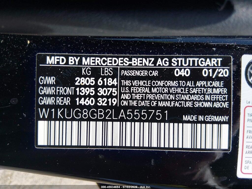 W1KUG8GB2LA555751 2020 MERCEDES-BENZ S 560 photo no. 9