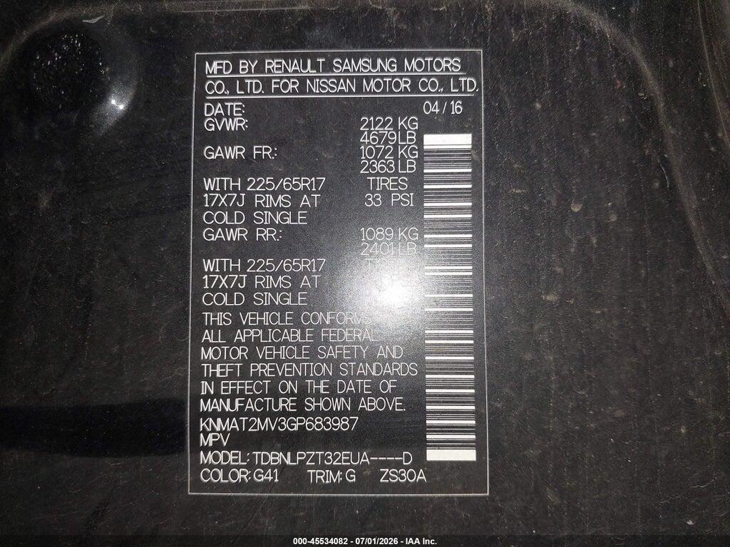 KNMAT2MV3GP683987 2016 NISSAN ROGUE photo no. 9