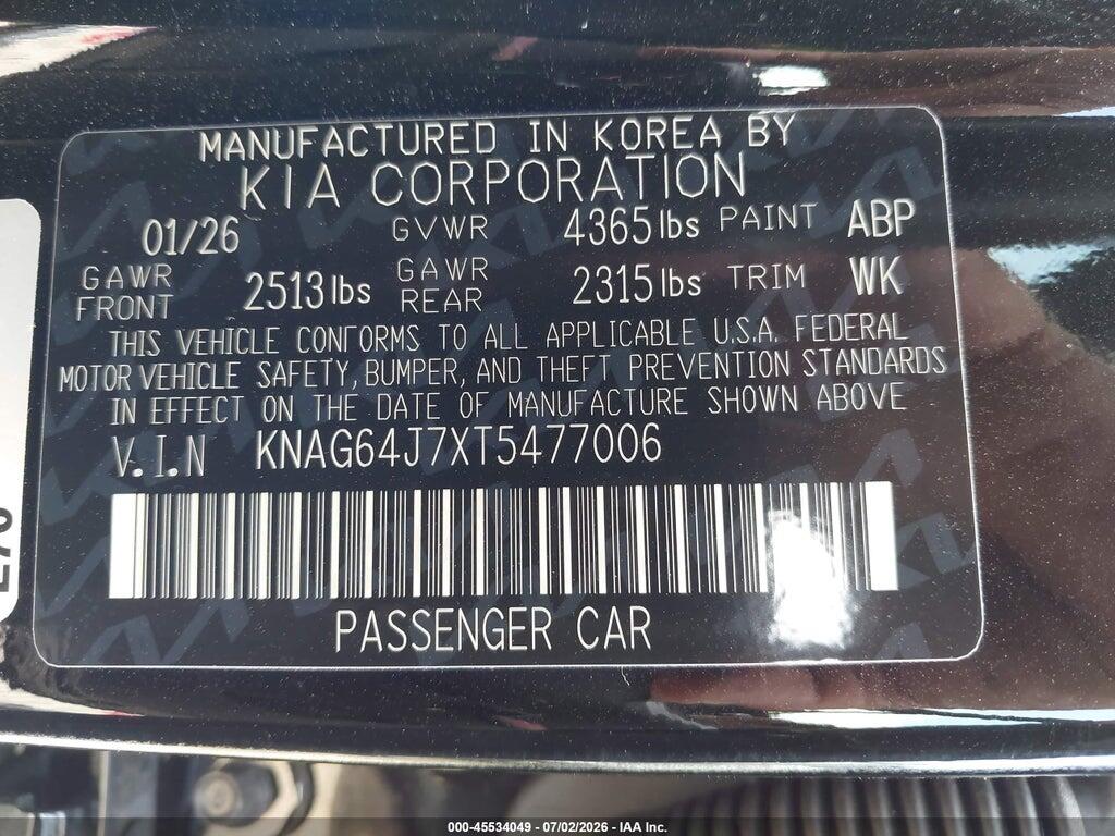 KNAG64J7XT5477006 2026 KIA K5 photo no. 9