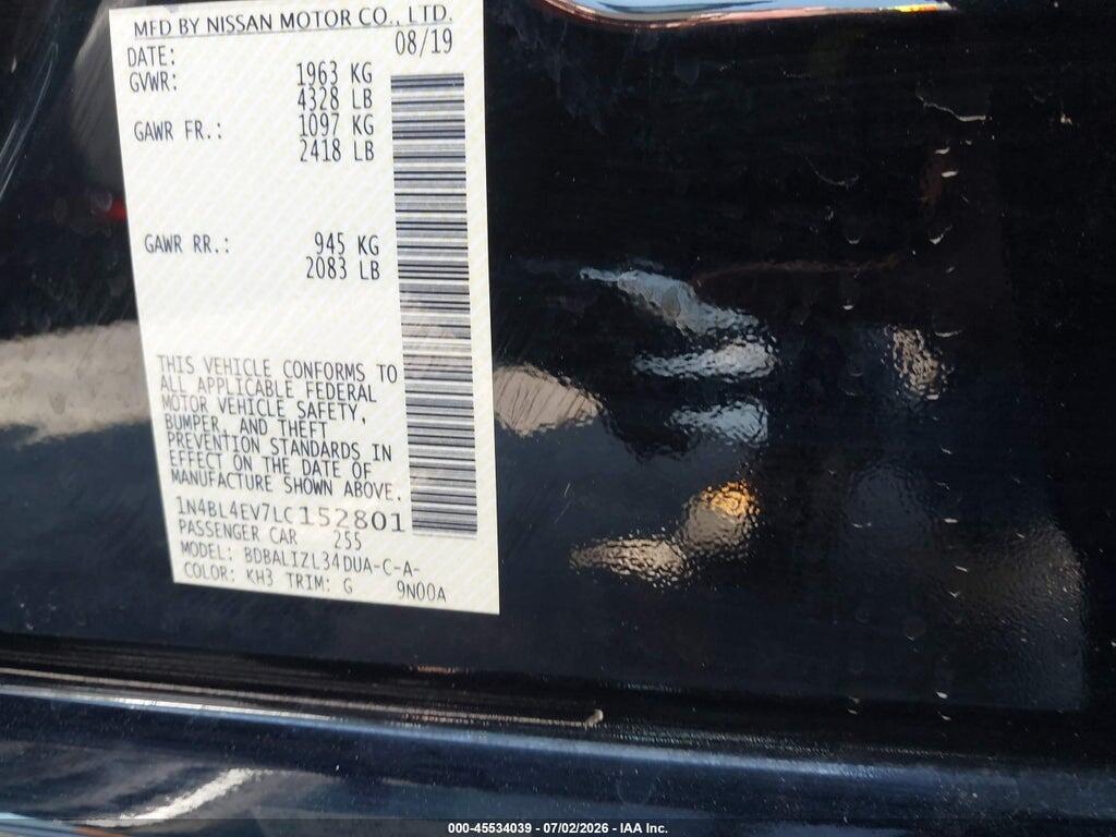 1N4BL4EV7LC152801 2020 NISSAN ALTIMA photo no. 9