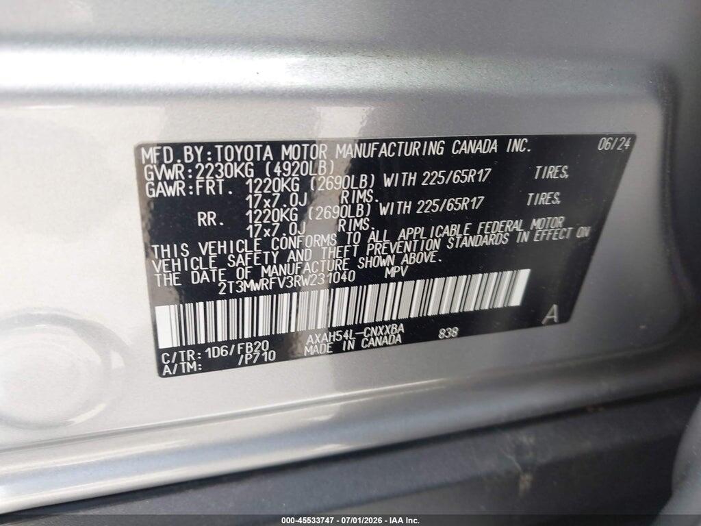 2T3MWRFV3RW231040 2024 TOYOTA RAV4 HYBRID photo no. 9