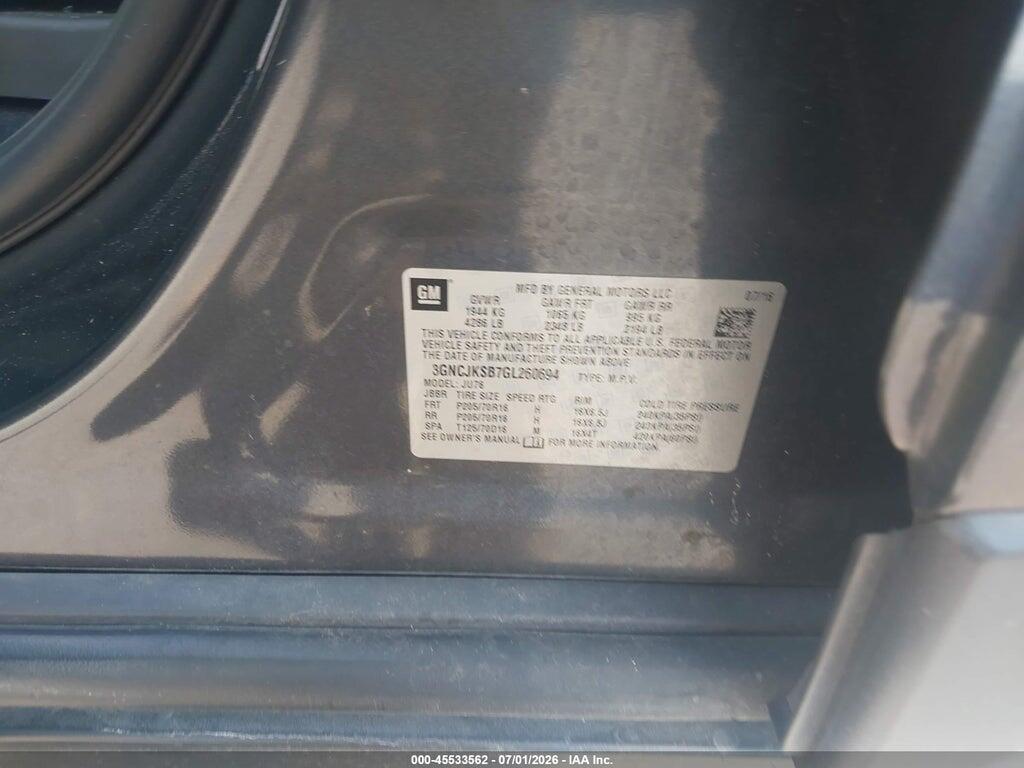 3GNCJKSB7GL260694 2016 CHEVROLET TRAX photo no. 9